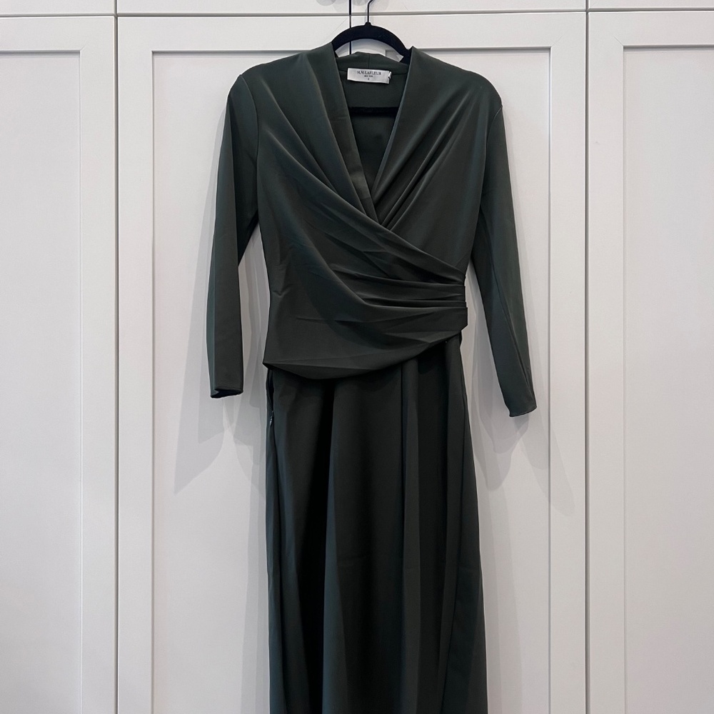 MM Lafleur Stretch Crepe Carly Dress in Dark Aloe - NWOT - Size 2 - Picture 3 of 4